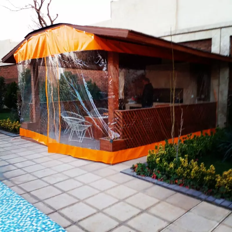 پرده سلفونی آلاچیق با برزنت